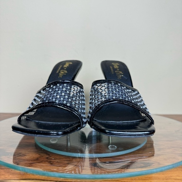 Chase and Chloe Ariane Rhinestone Mesh Sandal - black - 7 - Picture 5 of 15
